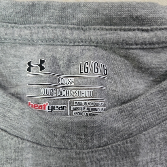 Under Armour Power in Pink Breast Cancer Awareness T-shirt Mens Grey Size L - Picture 3 of 5